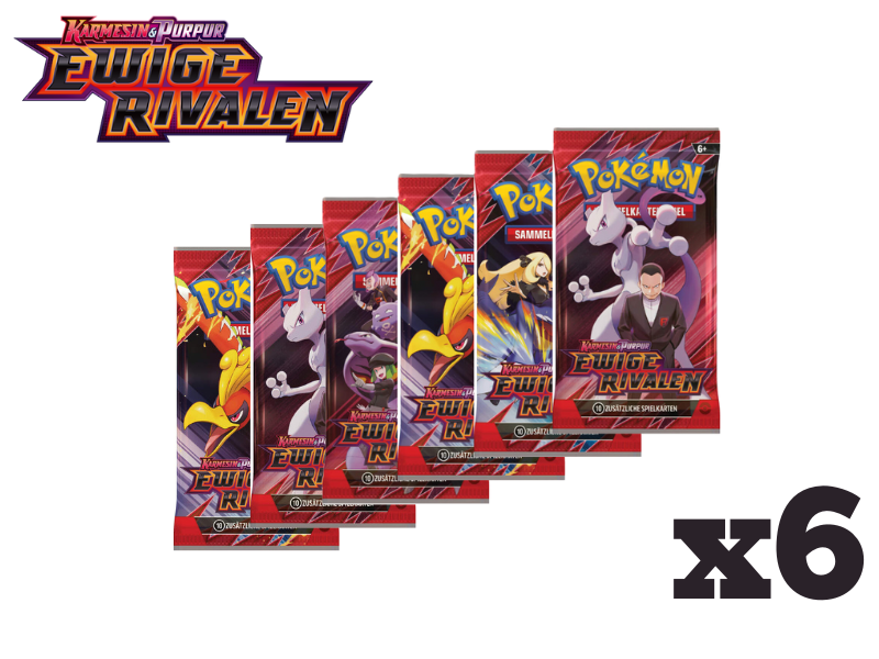 Pokémon 6x Boosterpack-Bundle Karmesin & Purpur - Ewige Rivalen