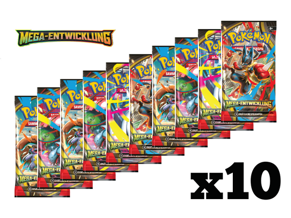 Pokémon 10x Boosterpack-Bundle Mega-Entwicklung