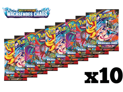 Pokémon 10x Boosterpack-Bundle Mega-Entwicklung - Wachsendes Chaos