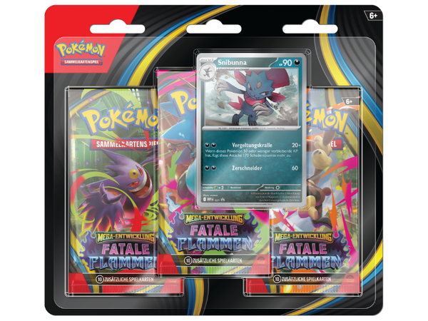 Pokémon Drei-Boosterpack-Blister Mega-Entwicklung - Fatale Flammen
