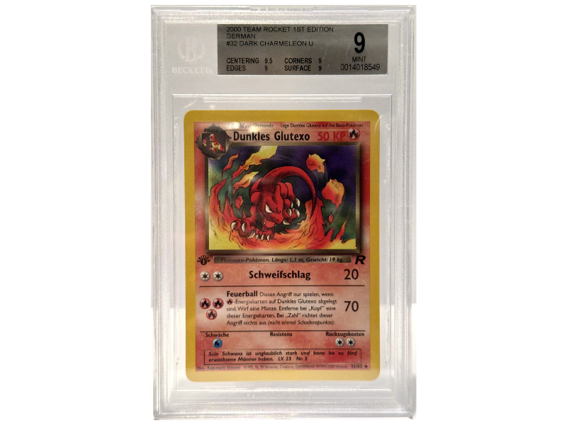 Pokémon - Dunkles Glutexo 32/82 - 1. Edition - Team Rocket (Deutsch) Beckett 9 (Mint)
