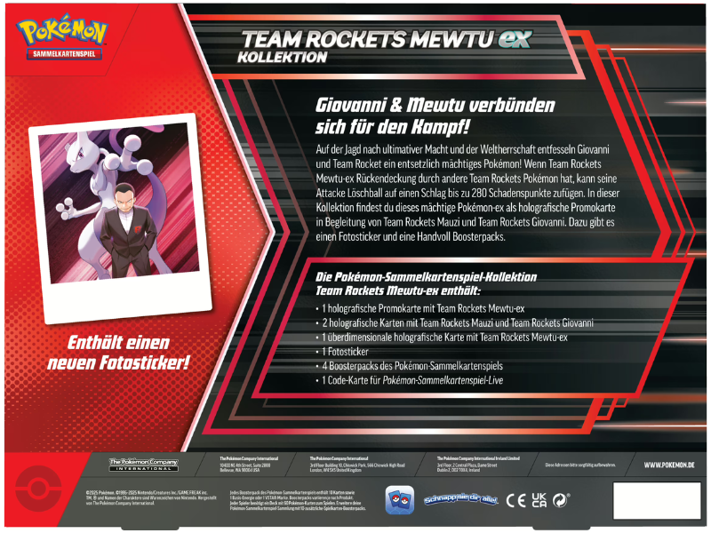 Pokémon Team Rockets Mewtu-ex Kollektion